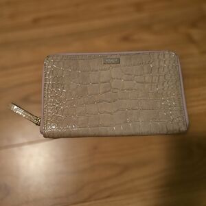 Crocodile Embossed Beige Wallet